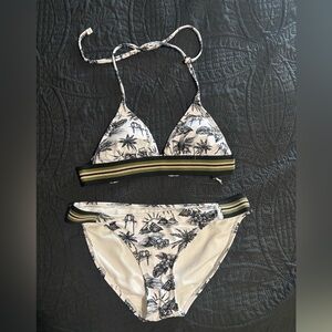 Xhilaration Black and White Tropical Bikini